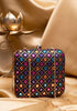 Black Multicolor Mirror Clutch